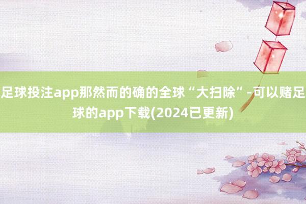 足球投注app那然而的确的全球“大扫除”-可以赌足球的app下载(2024已更新)