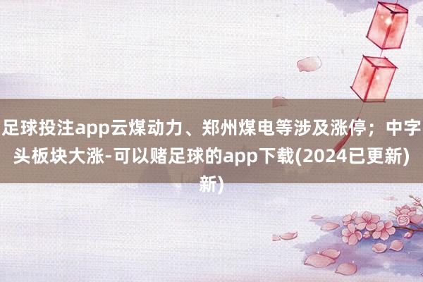 足球投注app云煤动力、郑州煤电等涉及涨停；中字头板块大涨-可以赌足球的app下载(2024已更新)