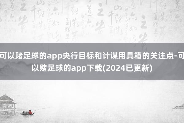 可以赌足球的app央行目标和计谋用具箱的关注点-可以赌足球的app下载(2024已更新)