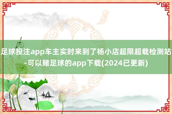 足球投注app车主实时来到了杨小店超限超载检测站-可以赌足球的app下载(2024已更新)