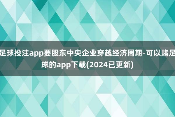 足球投注app要股东中央企业穿越经济周期-可以赌足球的app下载(2024已更新)