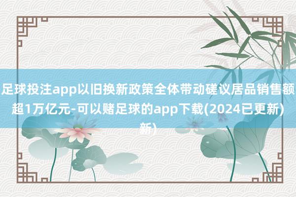 足球投注app以旧换新政策全体带动磋议居品销售额超1万亿元-可以赌足球的app下载(2024已更新)